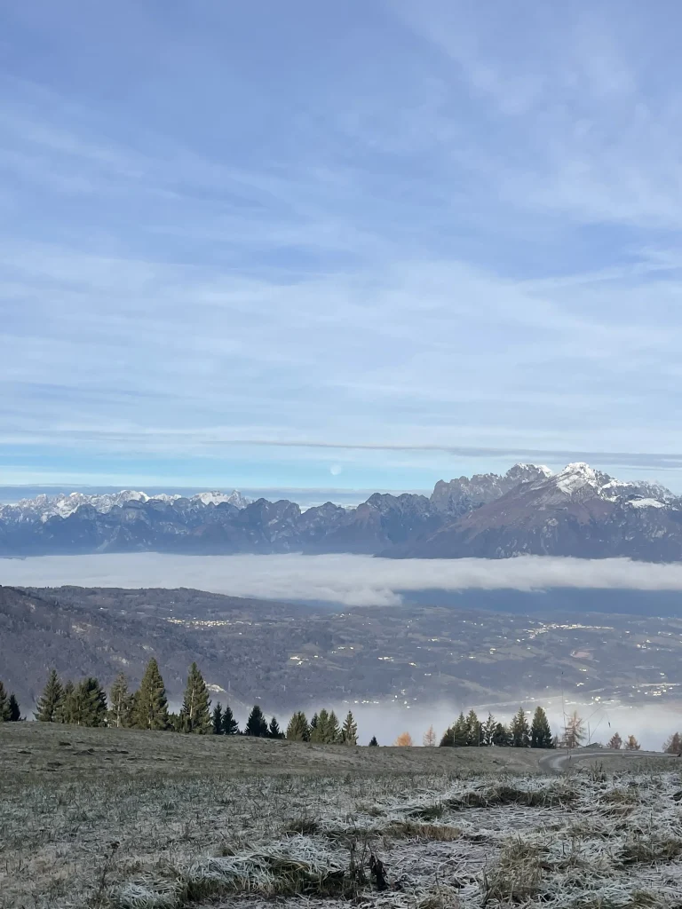 Radura fra i boschi dell'Alpago lungo il percorso
